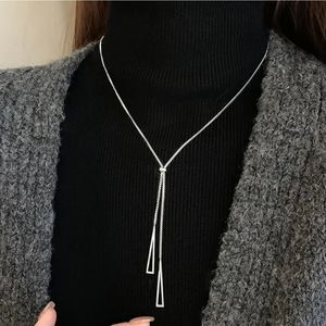 Silver Long Pendant Necklace